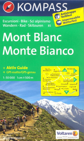 detail Mont Blanc 1:50t mapa KOMPASS #85