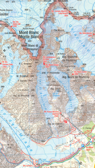 detail Mont Blanc 1:50t mapa KOMPASS #85