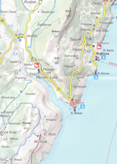 detail Istrie 1:75t mapa KOMPASS #238