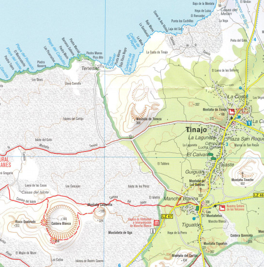 detail Lanzarote 1:50t mapa KOMPASS #241