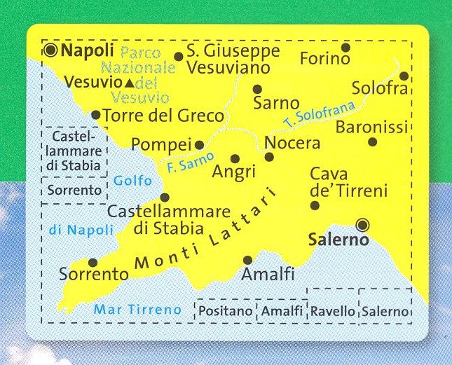 detail Penisola Sorentina 1:50t mapa KOMPASS #682