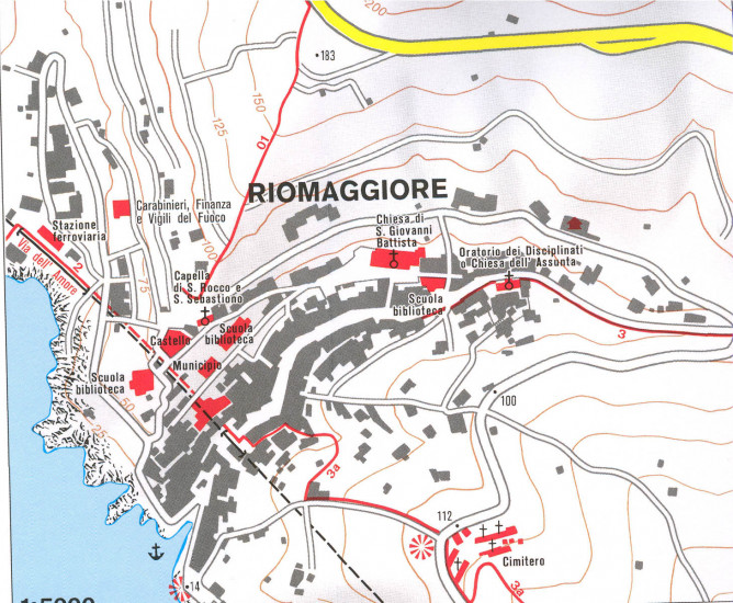 detail Cinque Terre 1:35t mapa #2450 KOMPASS