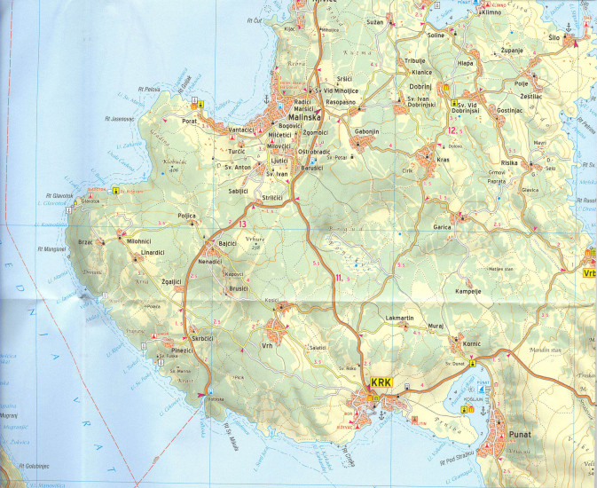 detail Dalmátské pobřeží Sever 1:100t mapa #2901 KOMPASS