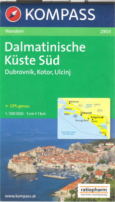 Dalmátské pobřeží Jih 1:100t mapa #2903 KOMPASS