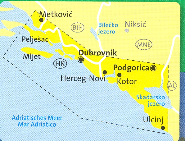detail Dalmátské pobřeží Jih 1:100t mapa #2903 KOMPASS