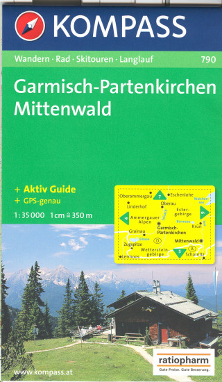 detail Garmisch - Partenkirchen, Mittenwald 1:35t mapa #790 KOMPASS