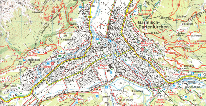 detail Garmisch - Partenkirchen, Mittenwald 1:35t mapa #790 KOMPASS