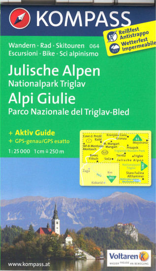 detail Julské Alpy, Triglav mapa #064 KOMPASS