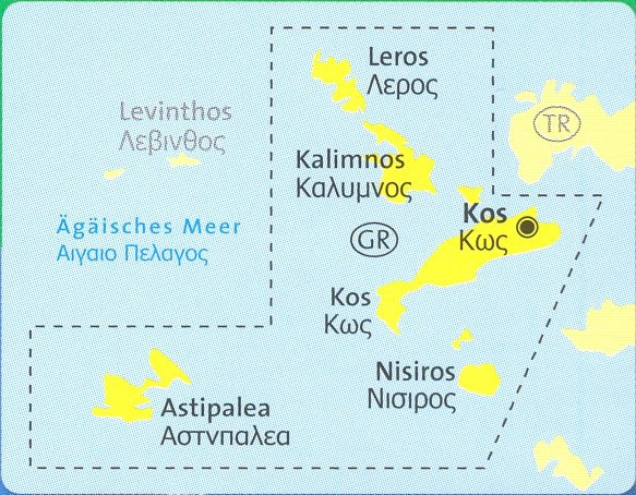 detail Kos, S. Dodekanes 1:50t mapa #252 KOMPASS