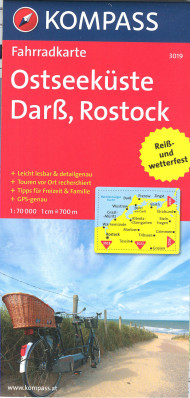 Baltské pobřeží, Darss, Rostock 1:70t mapa #3019 KOMPASS