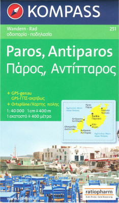 Paros, Antiparos 1:40t mapa #251 KOMPASS