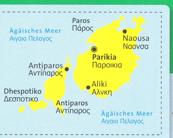 detail Paros, Antiparos 1:40t mapa #251 KOMPASS