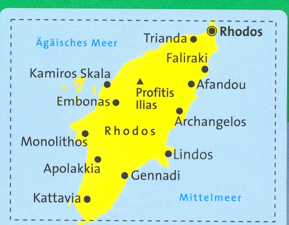 detail Rodos (Rhodos) 1:50t mapa #248 KOMPASS