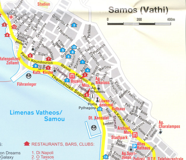 detail Samos, N. Dodekanese 1:50t mapa #253 KOMPASS