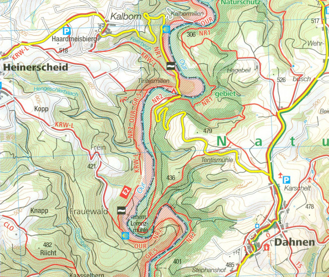 detail Lucembursko (Luxemburg) set 2 map 1:50t mapa #2202 KOMPASS