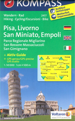Toskánsko - Pisa, Livorno, San Miniato 1:50t mapa #2457 KOMPASS