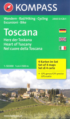 Toskánsko - Toscana sada 4 map 1:50t #2440 KOMPASS