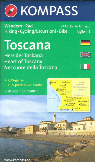 detail Toskánsko - Toscana sada 4 map 1:50t #2440 KOMPASS