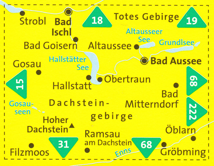 detail Dachstein 1:50t mapa KOMPASS #20