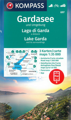 Lago di Garda a okolí set 3 map KOMPASS #697