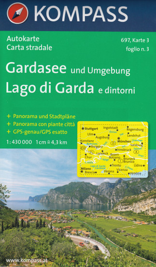 detail Lago di Garda a okolí set 3 map KOMPASS #697