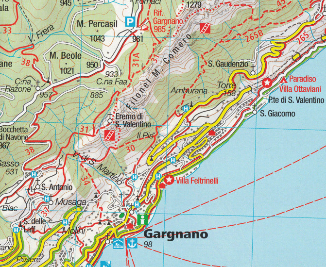 detail Lago di Garda a okolí set 3 map KOMPASS #697