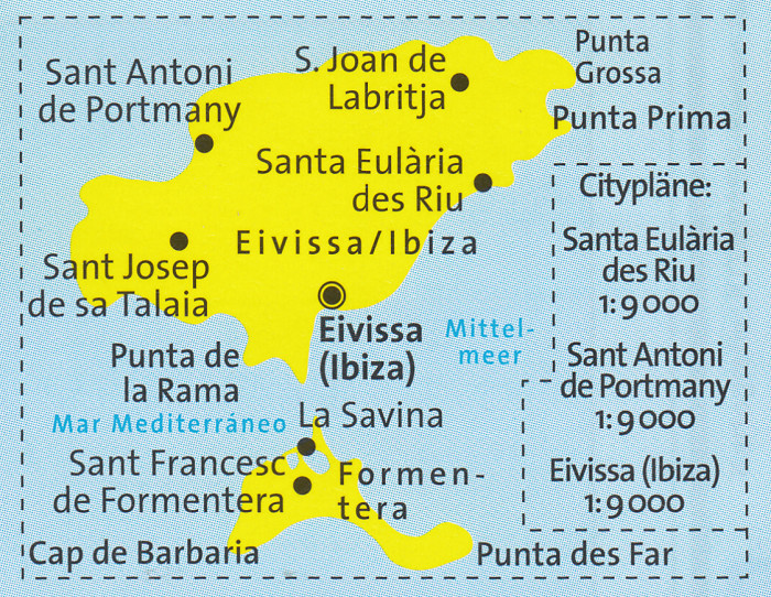 detail Ibiza, Formentera 1:50t mapa KOMPASS #239