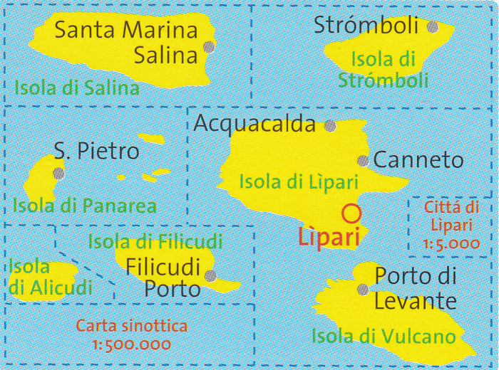 detail Isole Eólie o Lípari 1:25t mapa KOMPASS #693