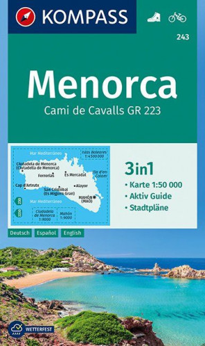 Menorca 1:50t mapa KOMPASS #243
