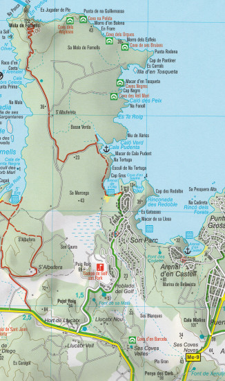 detail Menorca 1:50t mapa KOMPASS #243