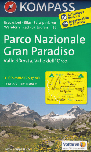 PN Gran Paradiso 1:50t mapa KOMPASS #86