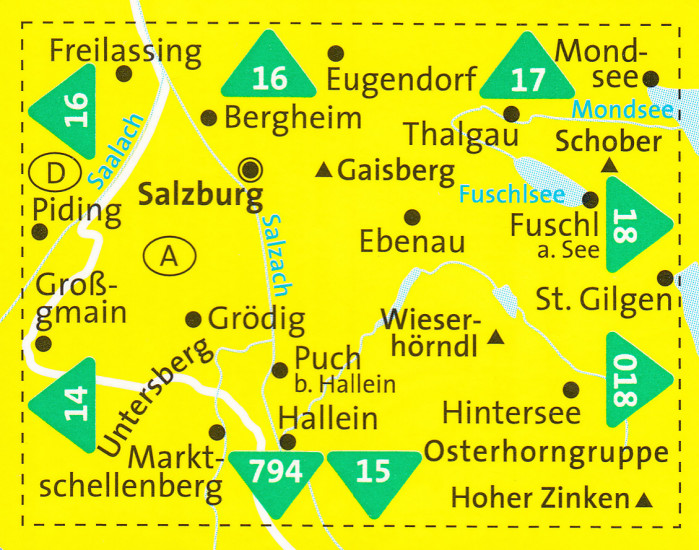 detail Salzburg a okolí 1:25t mapa KOMPASS #017