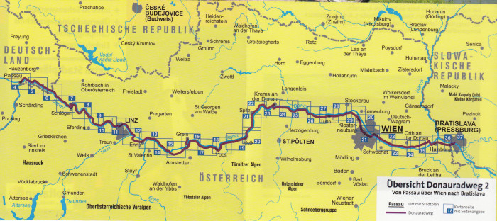 detail Dunajská stezka (Pasov - Bratislava) 1:50t mapa #7004 KOMPASS