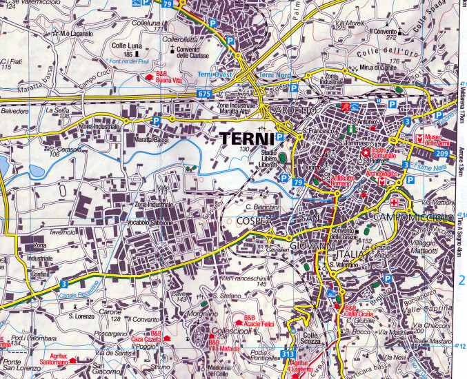 detail Umbria - Marsciano, Todi, Terni, PN Fluviale del Tev. 1:50t mapa KOMPASS #2472