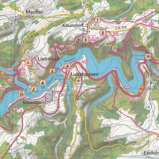detail Lucembursko Sever (Luxemburg North) 1:50t mapa LUX