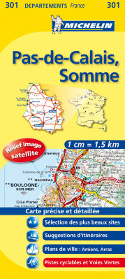 Pas-de-Calais, Somme (Francie), mapa 1:150 000, MICHELIN