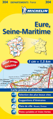 Eure, Seine-Maritime (Francie), mapa 1:150 000, MICHELIN