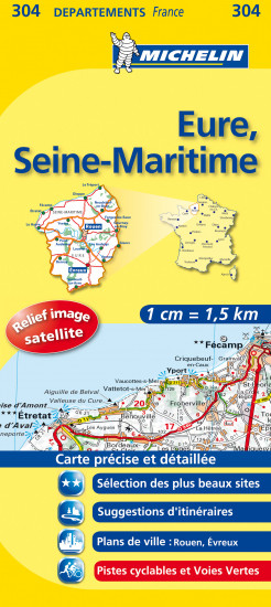 detail Eure, Seine-Maritime (Francie), mapa 1:150 000, MICHELIN