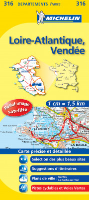 Loire-Atlantique, Vendée (Francie), mapa 1:150 000, MICHELIN