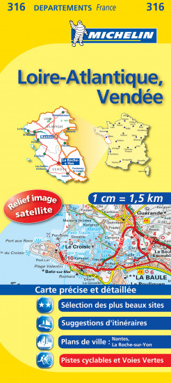 detail Loire-Atlantique, Vendée (Francie), mapa 1:150 000, MICHELIN