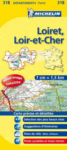 Loiret, Loit-et-Cher (Francie), mapa 1:150 000, MICHELIN