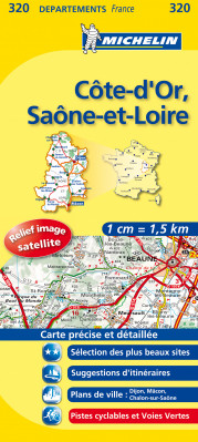 Côte-d´Or, Saône-et-Loire (Francie), mapa 1:150 000, MICHELIN