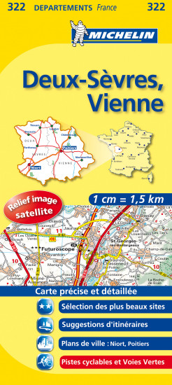 detail Deux-Sevres, Vienne (Francie), mapa 1:150 000, MICHELIN