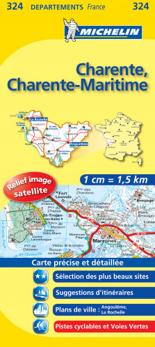 Charente, Charente-Maritime (Francie), mapa 1:150 000, MICHELIN