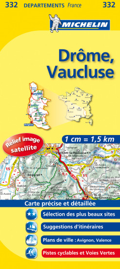 detail Drôme, Vaucluse (Francie), mapa 1:150 000, MICHELIN