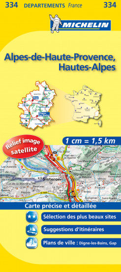 detail Alpes-de-Haute-Provence, Hautes-Alpes (Francie), mapa 1:150 000, MICHELIN