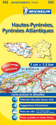 Hautes-Pyrénées, Pyrénées Atl. (Francie), mapa 1:150 000, MICHELIN