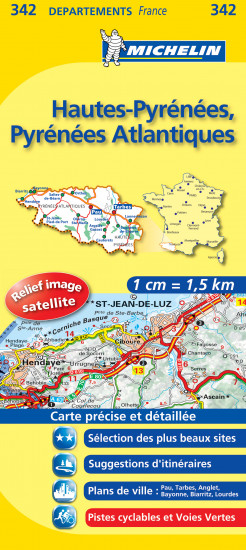 detail Hautes-Pyrénées, Pyrénées Atl. (Francie), mapa 1:150 000, MICHELIN