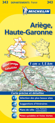Ariege, Haute-Garonne (Francie), mapa 1:150 000, MICHELIN