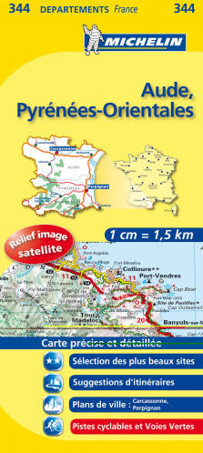 Aude, Pyr.-Orientales (Francie), mapa 1:150 000, MICHELIN